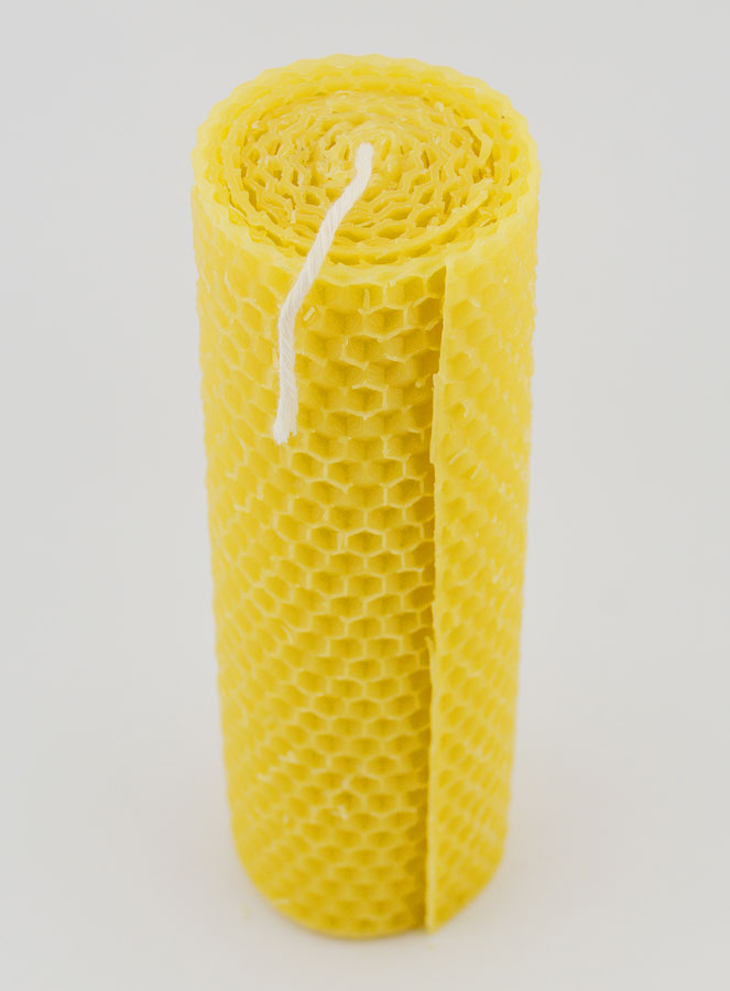 Vela de cera de abeja natural en forma de panal - 15 cm (pic 2)