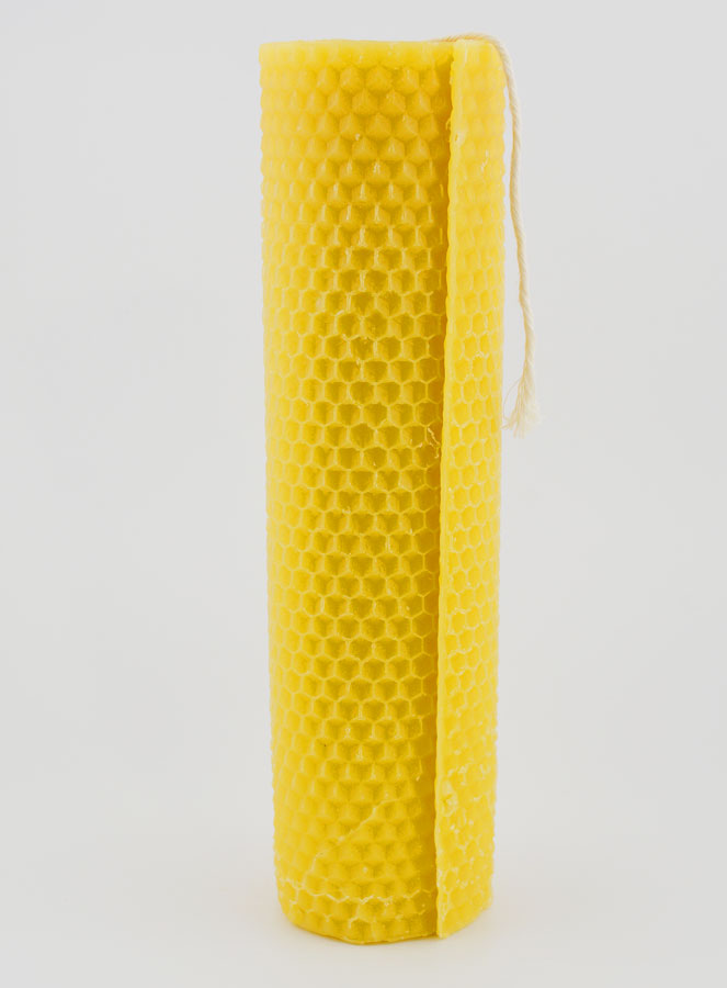 Vela de cera de abeja natural en forma de panal - 20 cm (pic 1)