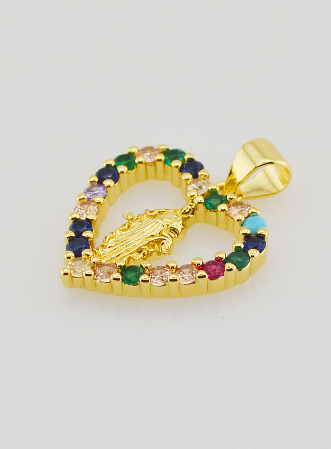 Medalla de la Virgen María Milagrosa con Corazón Calado - 18 mm (pic 4)