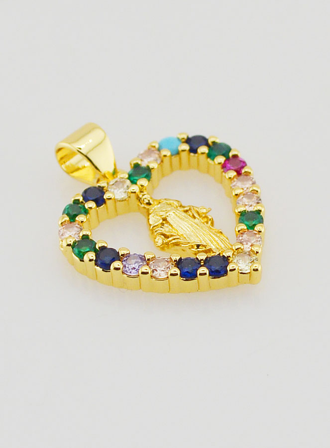 Colgante de Corazón Colorido - Virgen María Milagrosa (pic 3)