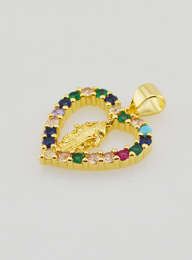 Colgante de Corazón Colorido - Virgen María Milagrosa (pic 4)