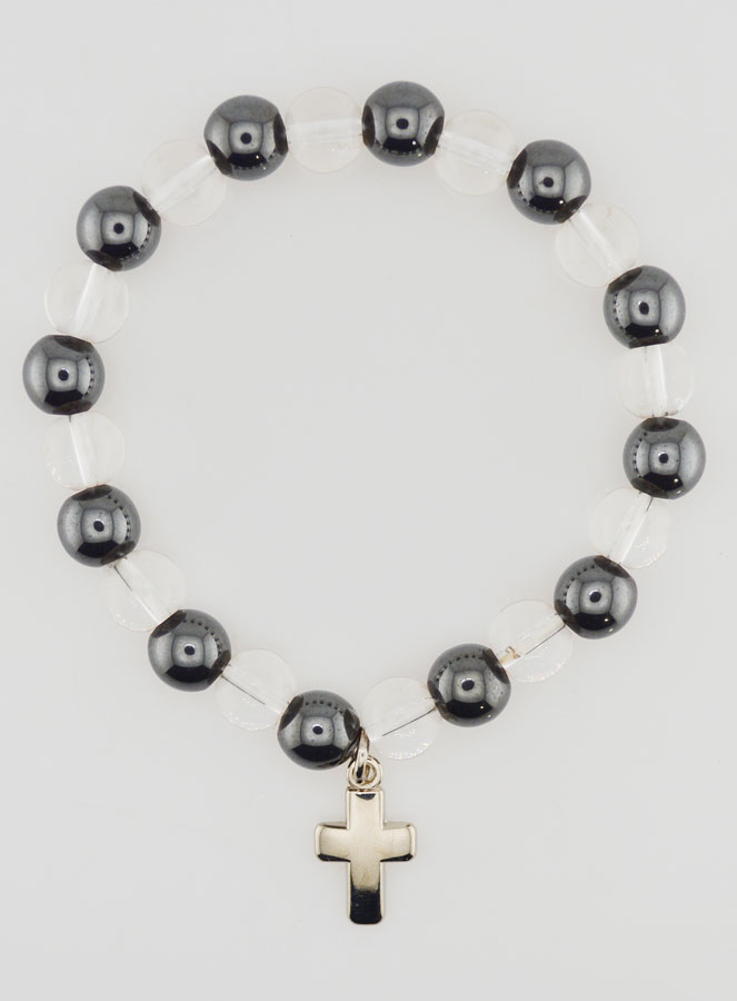 Pulsera en Piedras Naturales de hematita y cristal de roca (pic 1)