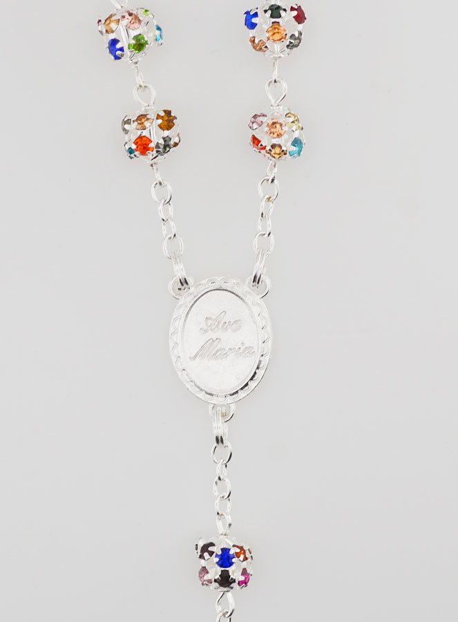 Rosario de la Virgen Milagrosa con Cuentas Multicolores (pic 4)