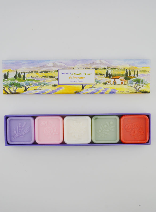 Estuche de regalo de 5 jabones de 25g cada uno con Aceite de Oliva DOP (pic 1)