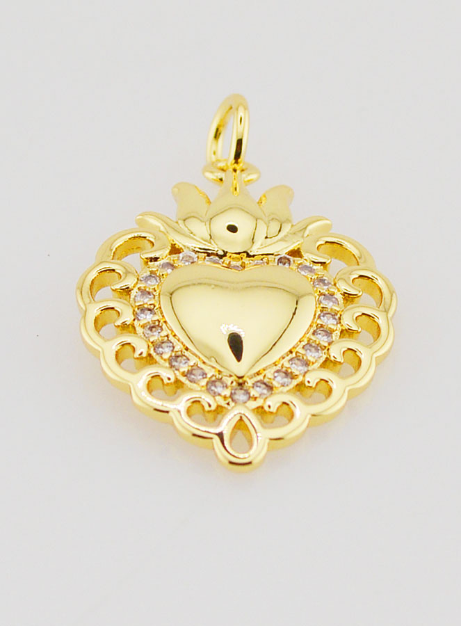 Colgante Ex-Voto en Latón Baño de Oro - 22mm (pic 2)