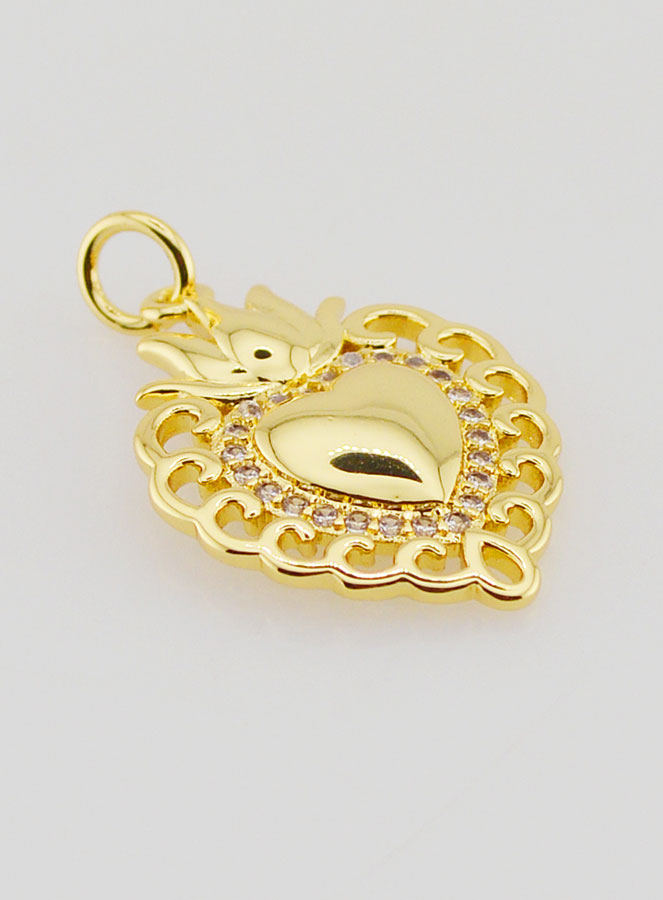 Colgante Ex-Voto en Latón Baño de Oro - 22mm (pic 3)