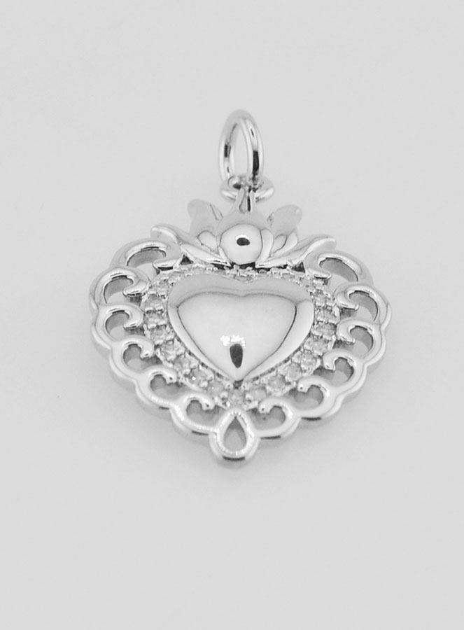 Colgante Ex-voto de latón plateado - 22 mm (pic 2)