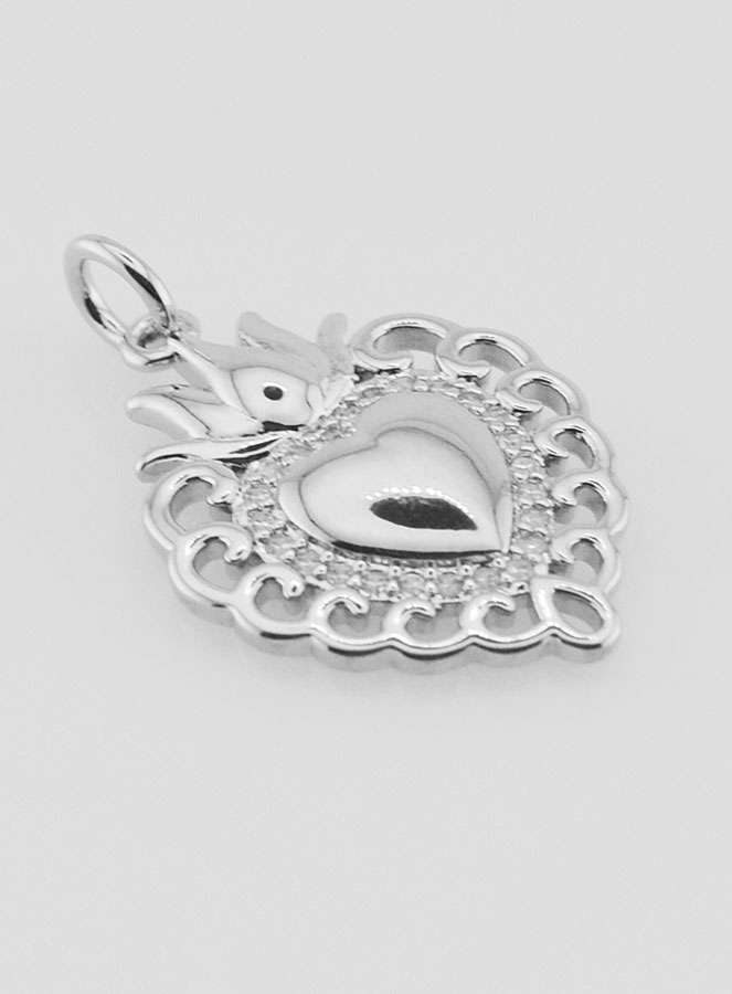 Colgante Ex-voto de latón plateado - 22 mm (pic 3)