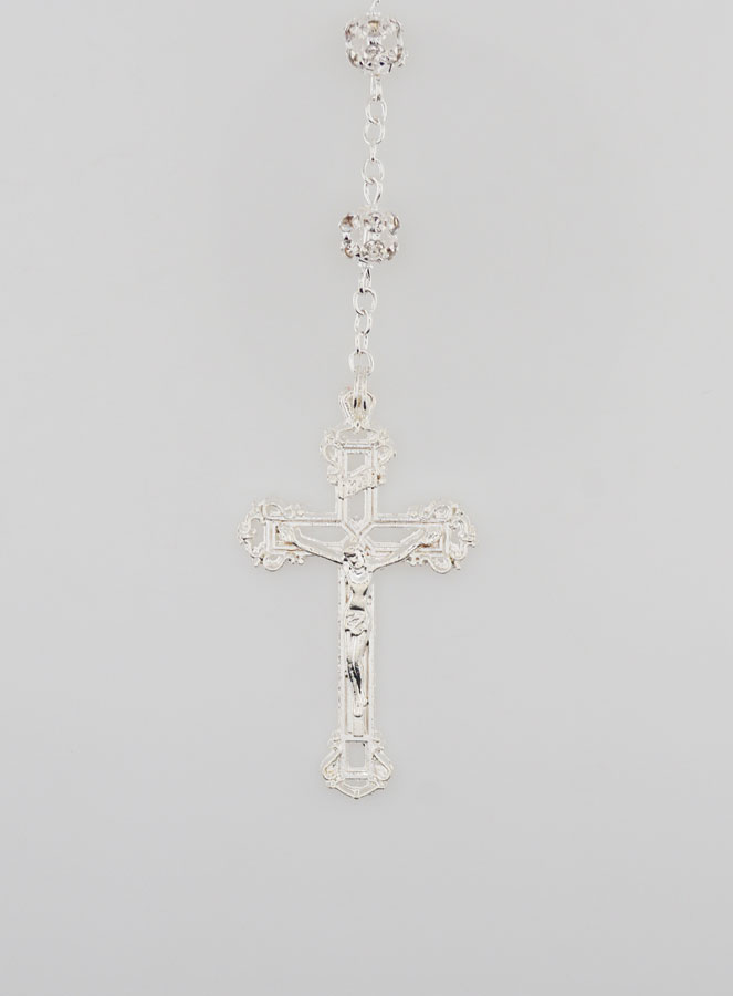 Rosario de la Virgen Milagrosa con Cuentas de Diamantes de Imitación (pic 3)