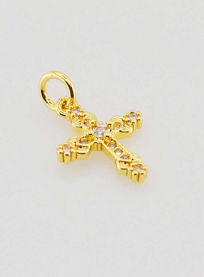 Colgante de Cruz Barroca Dorada - 15 mm (pic 3)