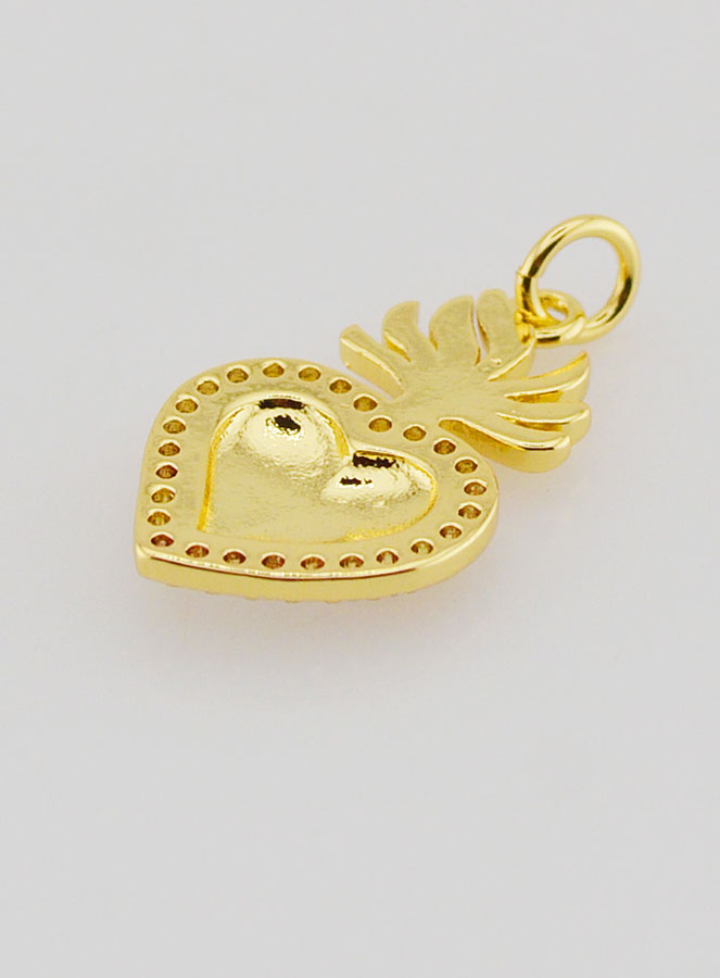 Colgante Ex-voto de Latón Dorado y Esmalte - 20 mm (pic 4)