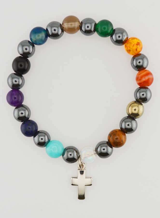 Pulsera en Piedras Naturales y Hematita (pic 1)