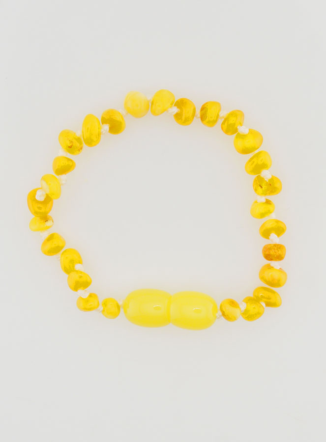 Pulsera de bebé en ámbar báltico claro (pic 1)