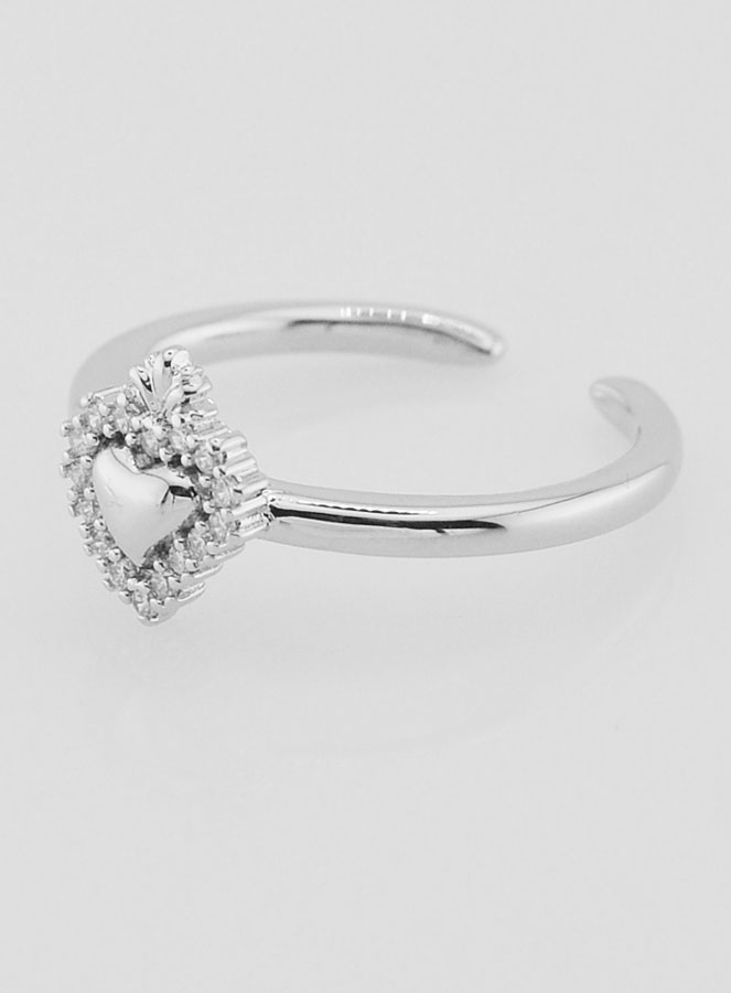 Anillo Ex-Voto Ajustable en Latón Plateado y Piedras (pic 2)