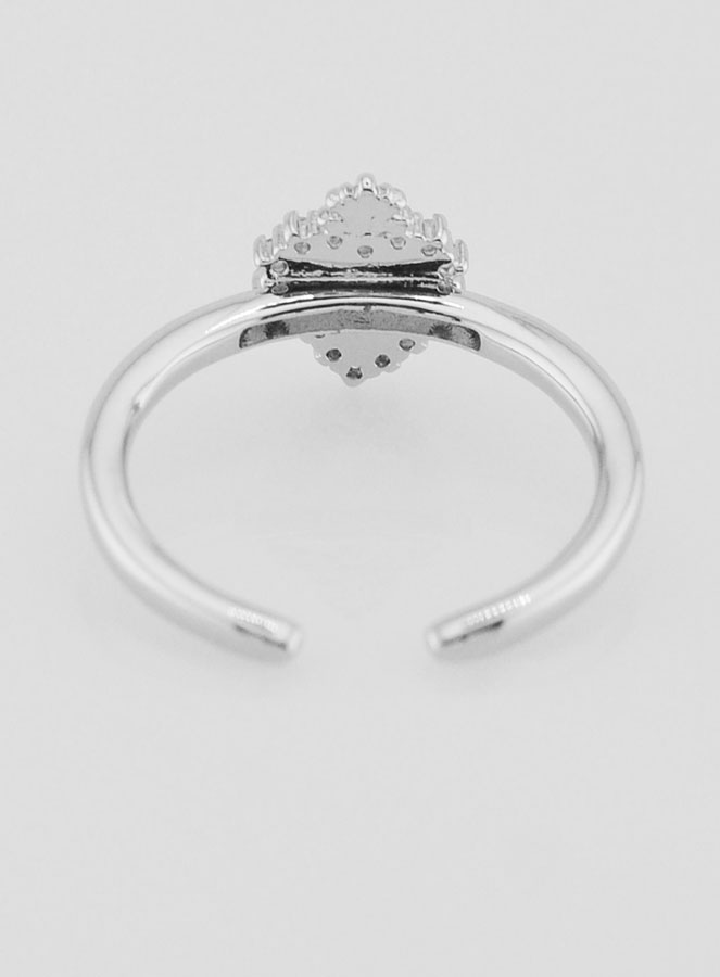 Anillo Ex-Voto Ajustable en Latón Plateado y Piedras (pic 4)