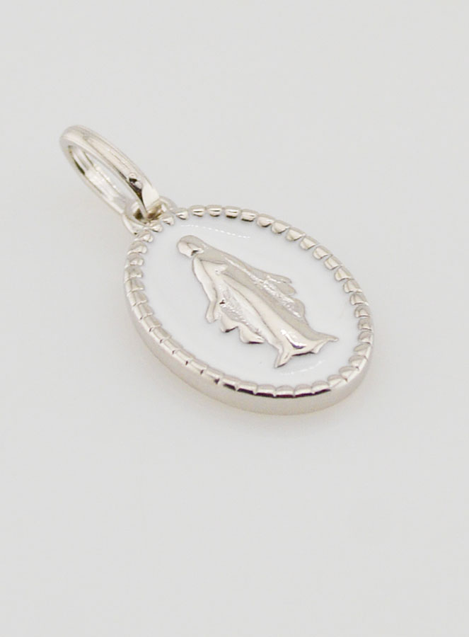 Medalla Milagrosa en Plata y Esmalte Blanco (pic 3)