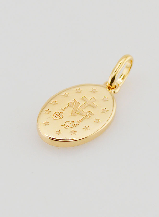 Medalla Milagrosa, bañada en oro y esmalte blanco (pic 4)