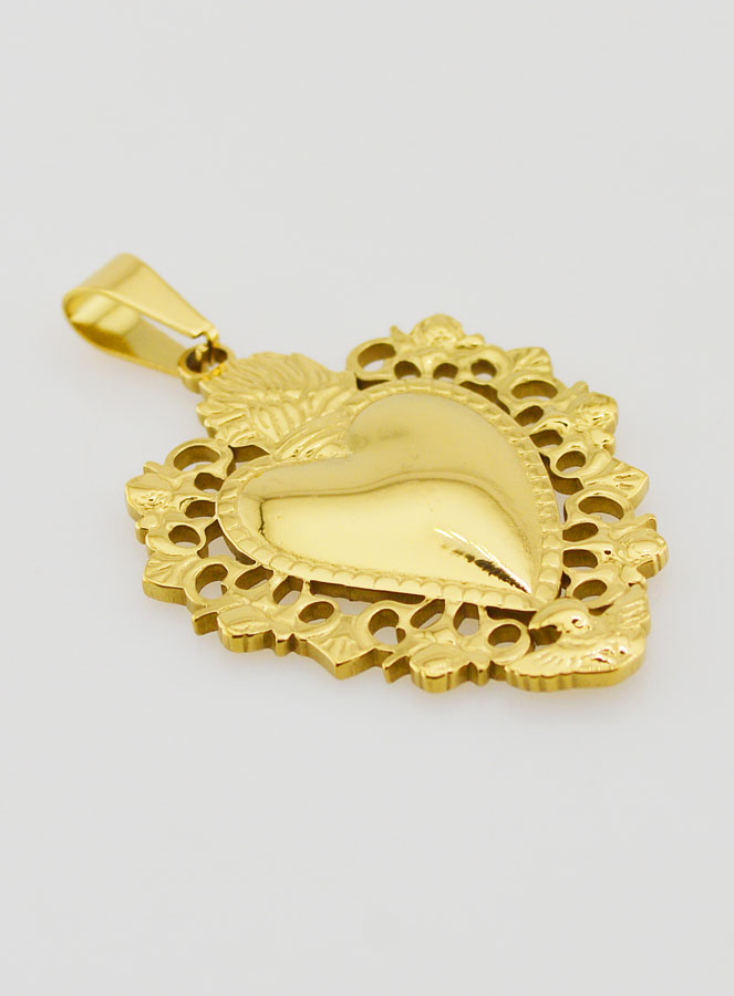 Gran Medalla Ex-Voto en Acero Inoxidable Dorado - 37mm (pic 3)