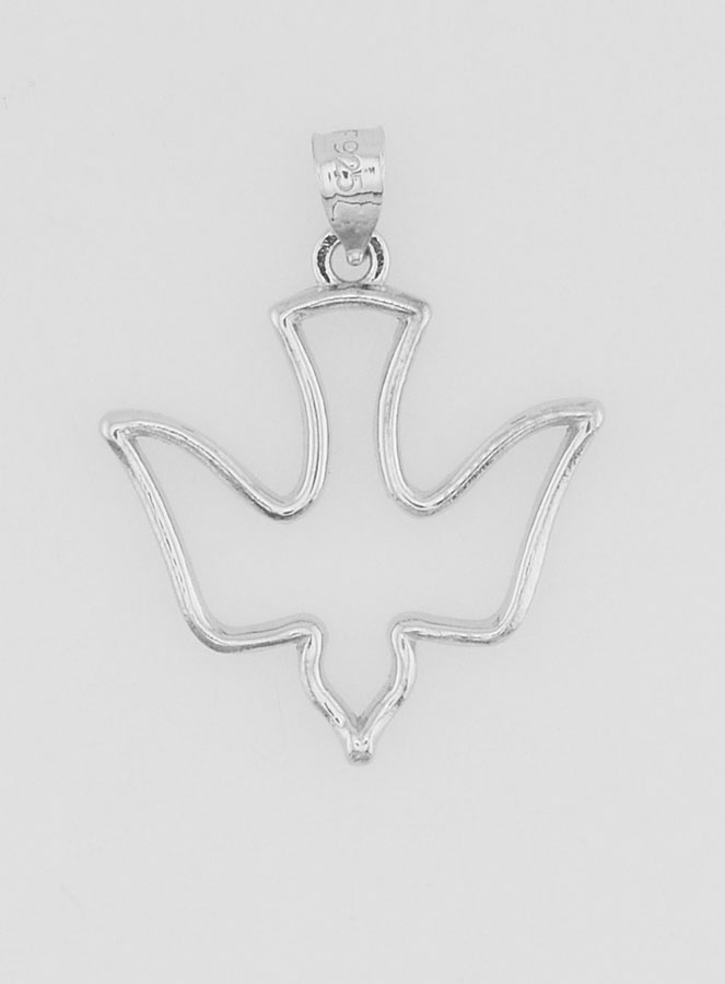 Medalha de Confirmação Espírito Santo em Prata - 18mm (pic 1)