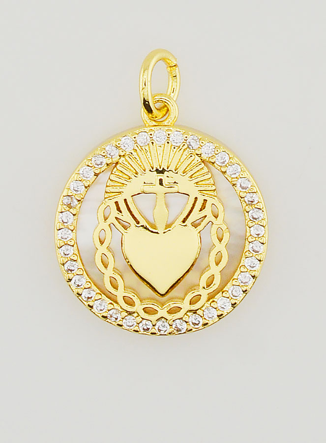 Medalla Ex-Voto, Nácar y Brillantes - 16 mm (pic 1)