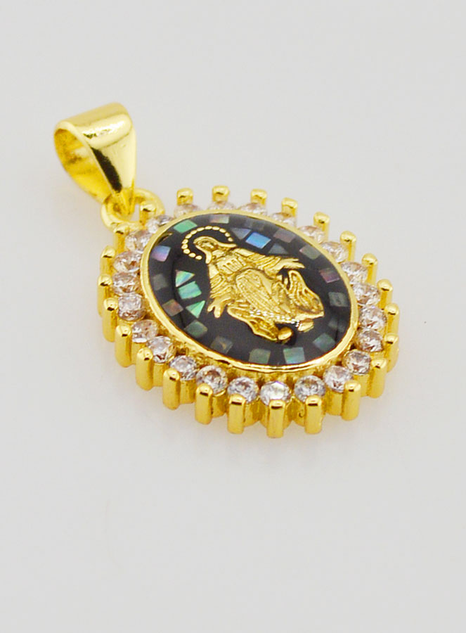 Medalla Virgen Milagrosa - Negro Irisado - 17 mm (pic 3)