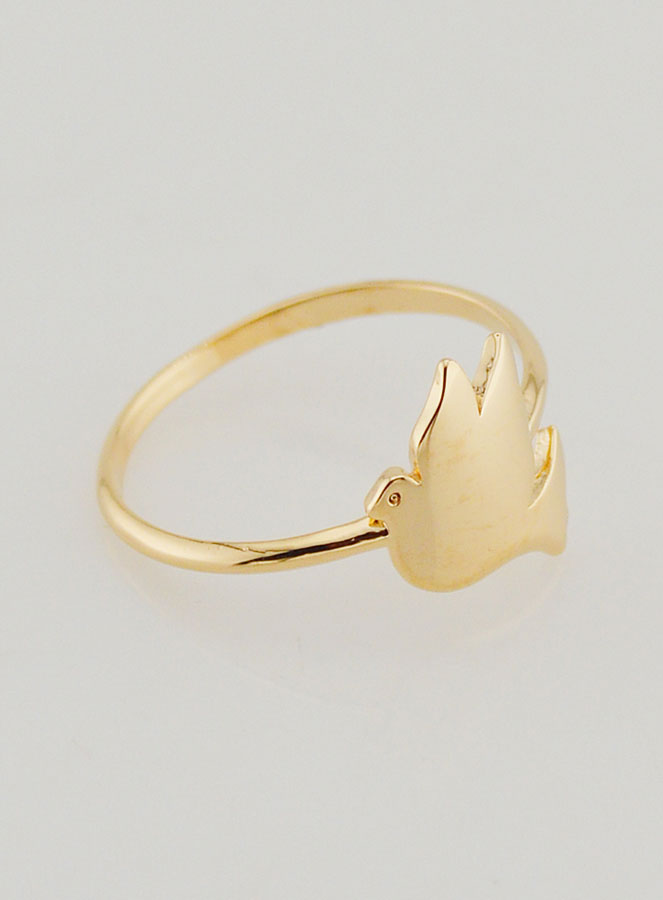Anillo Paloma de la Paz Chapado en Oro - Talla 54 (pic 3)
