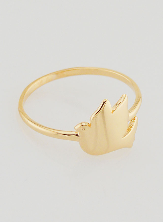 Anillo Paloma de la Paz Chapado en Oro - Talla 58 (pic 3)