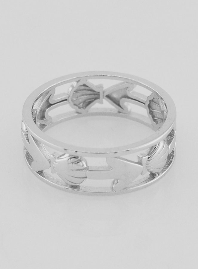 Anillo calado con concha de Santiago de Compostela y ancla - Talla 56 (pic 4)