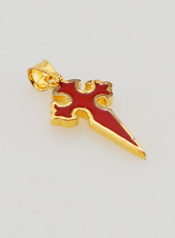 Cruz de São Tiago Banhada a Ouro & Esmalte - 17mm (pic 3)