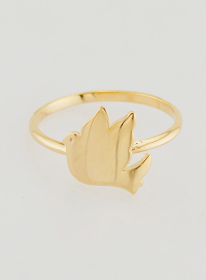 Anillo Paloma de la Paz en Chapa de Oro - Talla 52 (pic 1)
