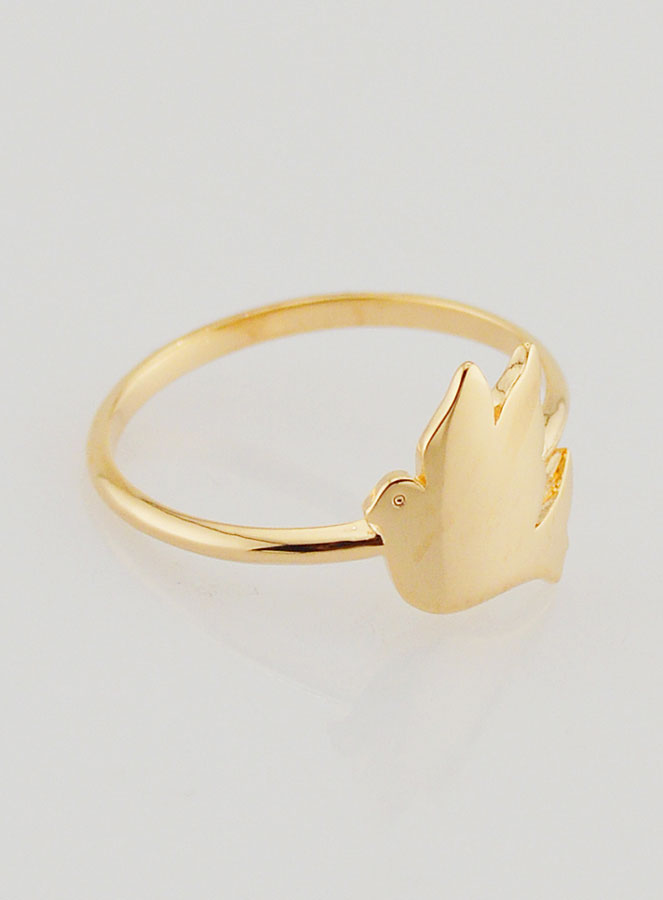 Anillo Paloma de la Paz en Chapa de Oro - Talla 52 (pic 3)