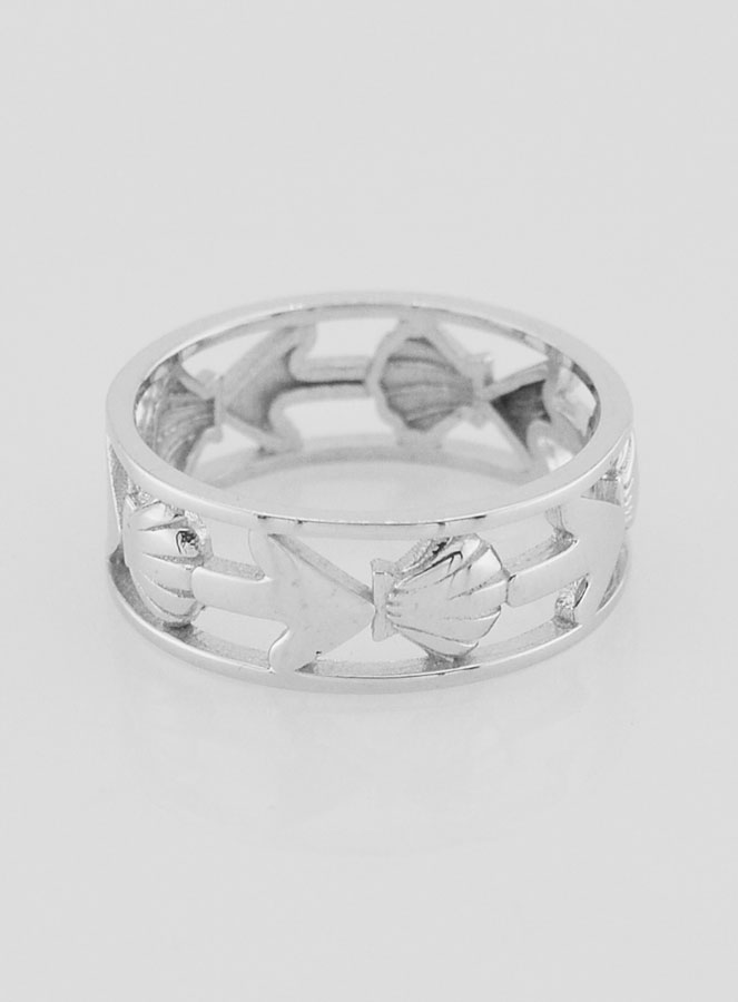 Anillo calado con concha y ancla - Talla 54 (pic 1)