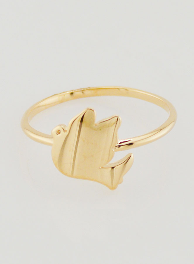 Anillo Paloma de la Paz Chapado en Oro - Talla 56 (pic 1)