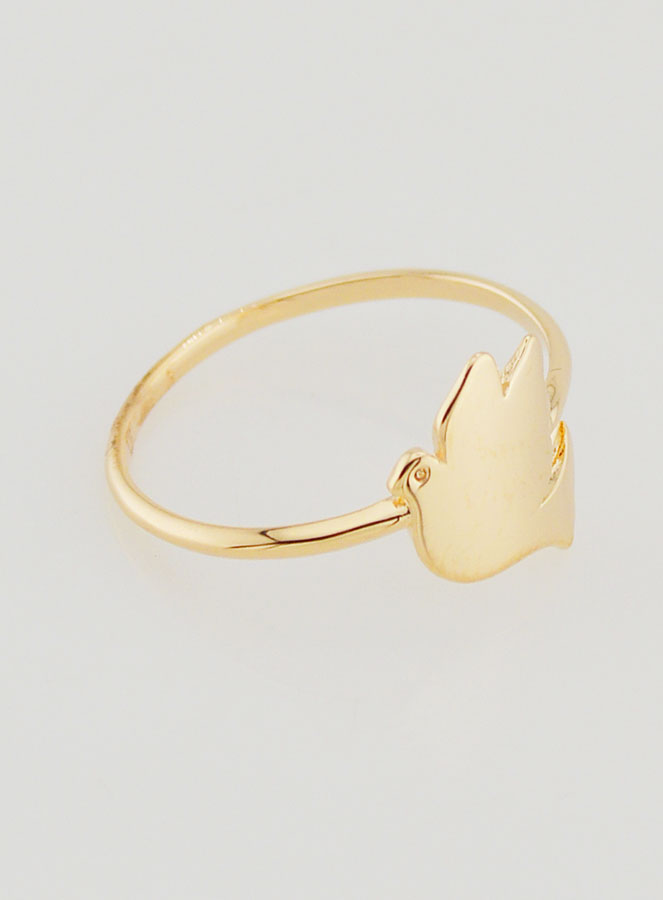 Anillo Paloma de la Paz Chapado en Oro - Talla 56 (pic 3)