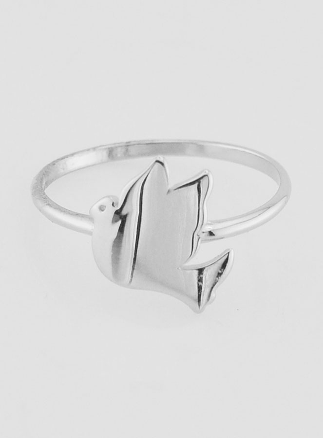 Anillo de plata con paloma de la paz - Talla 54 (pic 1)