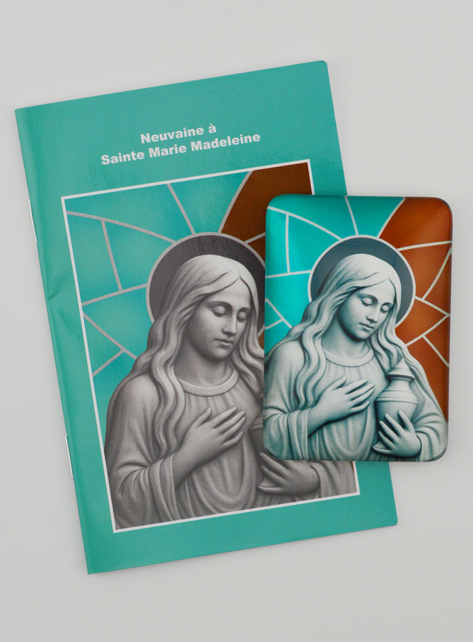 Imán + Folleto de novena - Santa María Magdalena (pic 1)