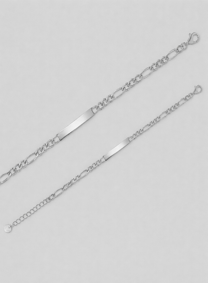 Pulsera Gourmette para hombre en plata rodiada - Eslabón Figaro de 6 mm (pic 1)