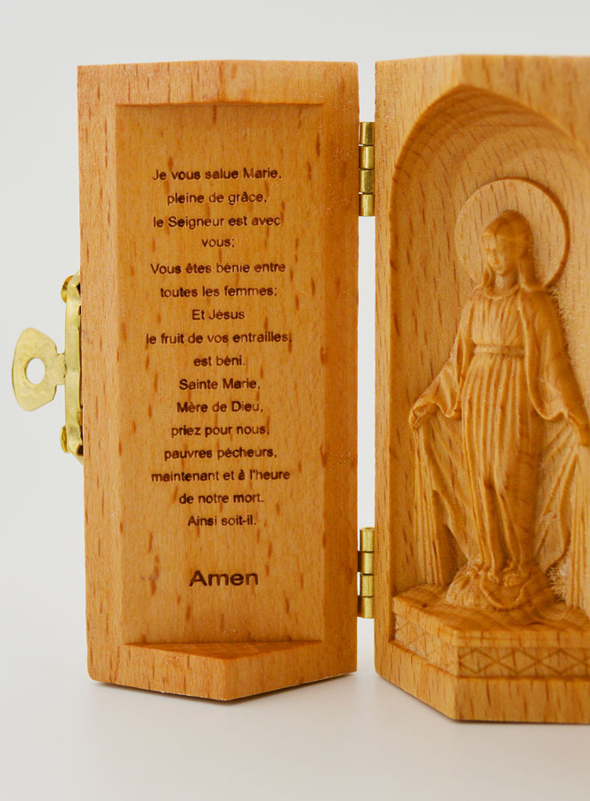 Tríptico de madera maciza - Virgen Milagrosa (pic 2)