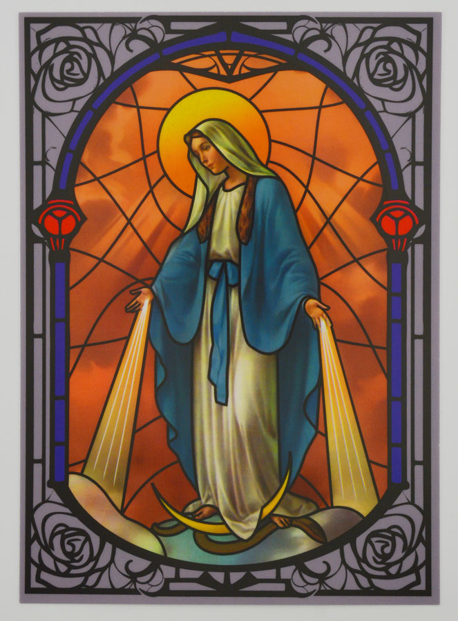 Imán de ventana efecto vitral - Virgen Milagrosa (pic 1)