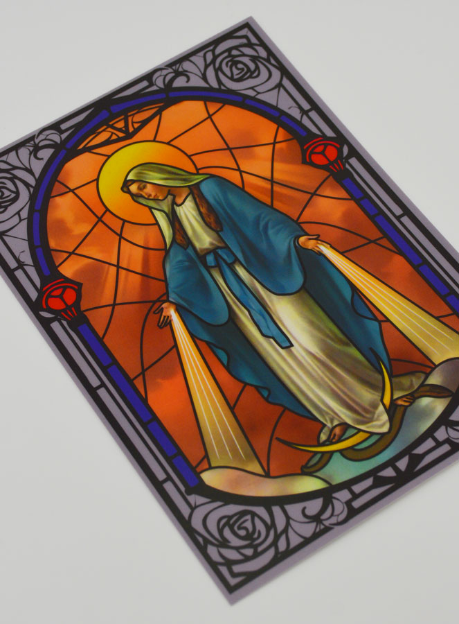 Imán de ventana efecto vitral - Virgen Milagrosa (pic 3)
