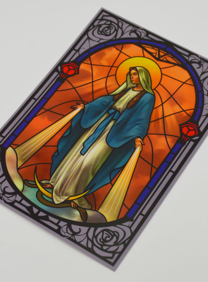 Imán de ventana efecto vitral - Virgen Milagrosa (pic 4)