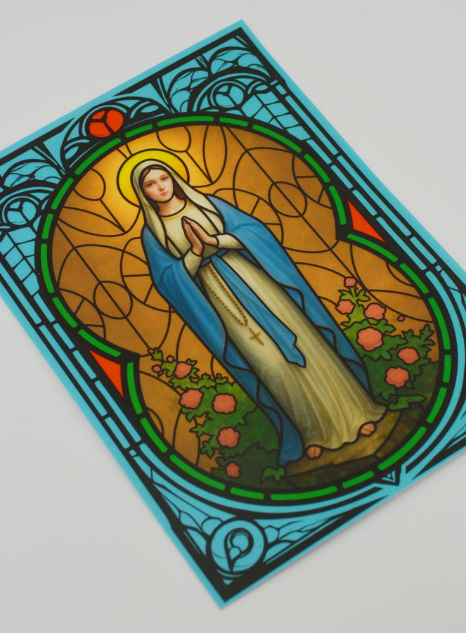 Imán de ventana efecto vitral - Nuestra Señora de Lourdes (pic 3)