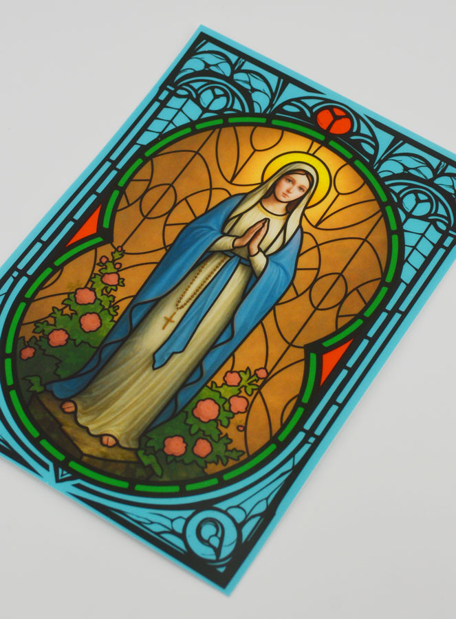Imán de ventana efecto vitral - Nuestra Señora de Lourdes (pic 4)