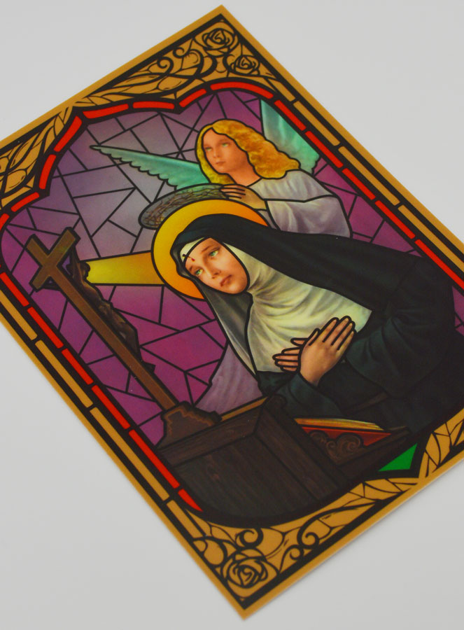 Imán para ventana tipo vitral - Santa Rita (pic 3)