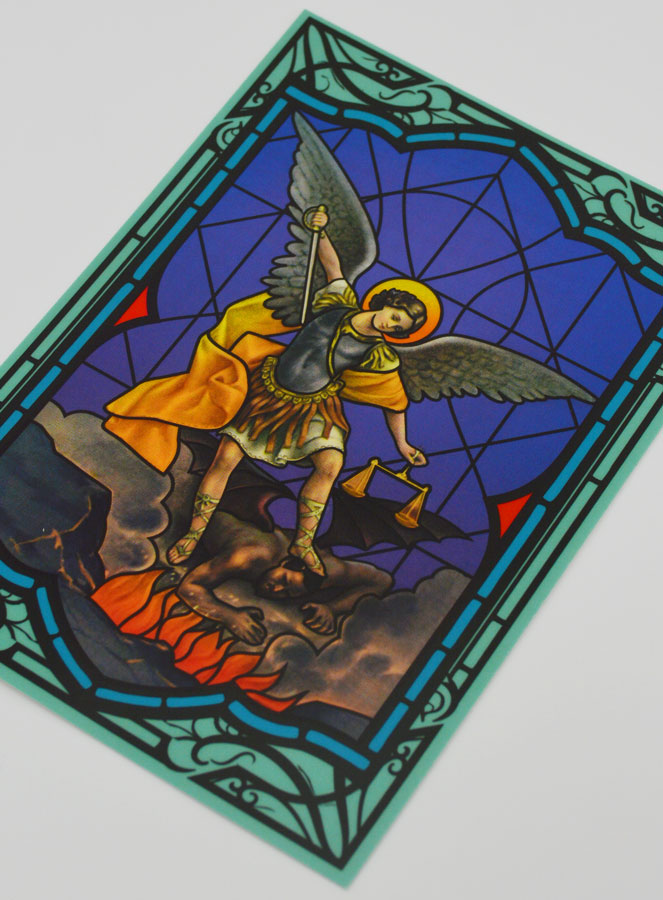 Imán de ventana efecto vitral - San Miguel (pic 4)