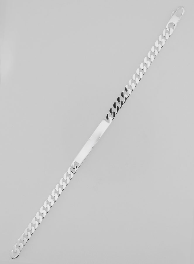 Pulsera Gourmette para hombre en Plata - Eslabón de 5 mm (pic 1)