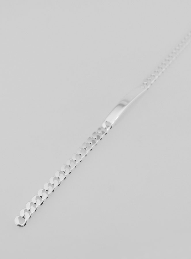 Pulsera Gourmette para hombre en Plata - Eslabón de 5 mm (pic 2)