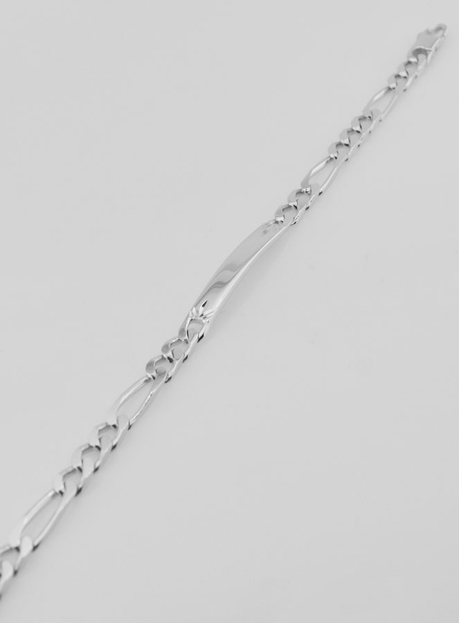 Pulsera Gourmette para hombre en Plata - Eslabón Figaro de 5 mm (pic 2)