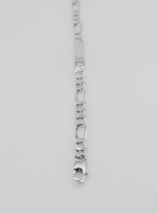 Pulsera Gourmette para hombre en Plata - Eslabón Figaro de 5 mm (pic 4)