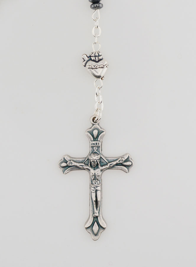 Rosario de la Medalla Milagrosa y Ex voto - Hematita (pic 3)